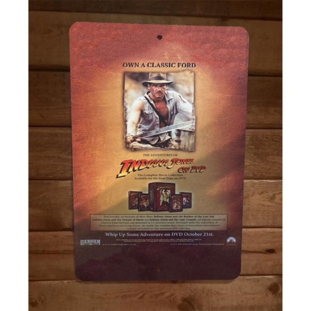 Own a Classic Ford Indiana Jones 8x12 Metal‎ Wall Sign Poster